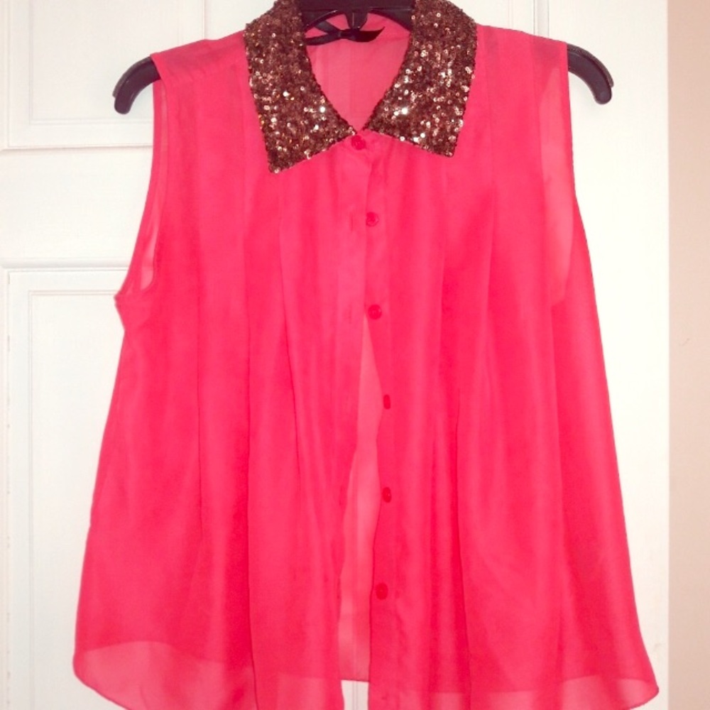Ali & Kris Blouse w/ Sparkly Collar